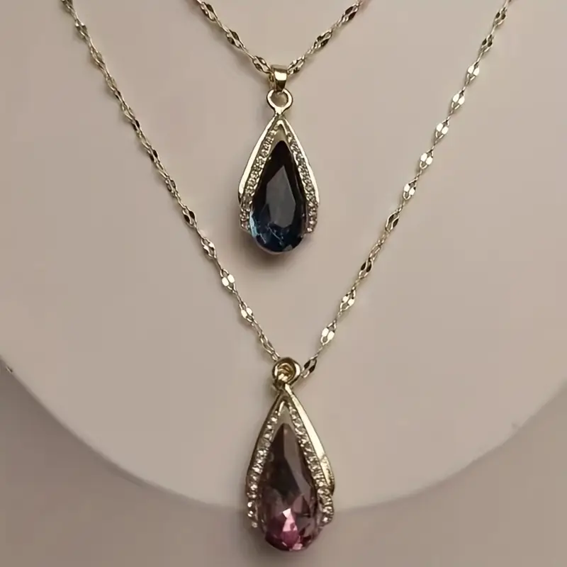 1pc Exquisite And Stylish Faux Crystal Pendant Necklace, Perfect As A Gift For Birthdays Or Any Special Occasion