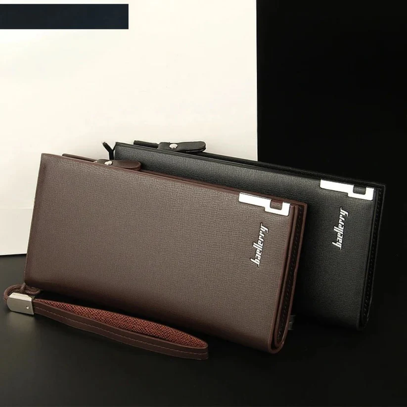 Men’s PU Leather Long Wallet – 12 Card Slots
